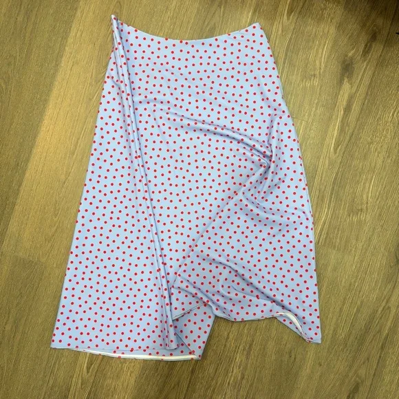 Kate Spade Blue and Red Polka Dot A-Line Skirt - Picture 4 of 6